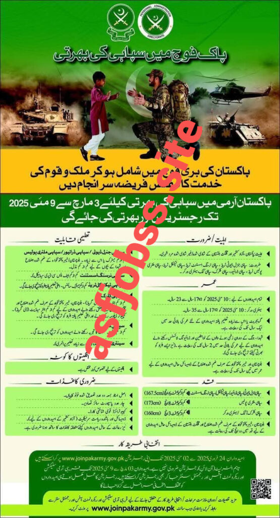 Latest New Pak Army Soldier Jobs April 2025 Advertisement Online Apply