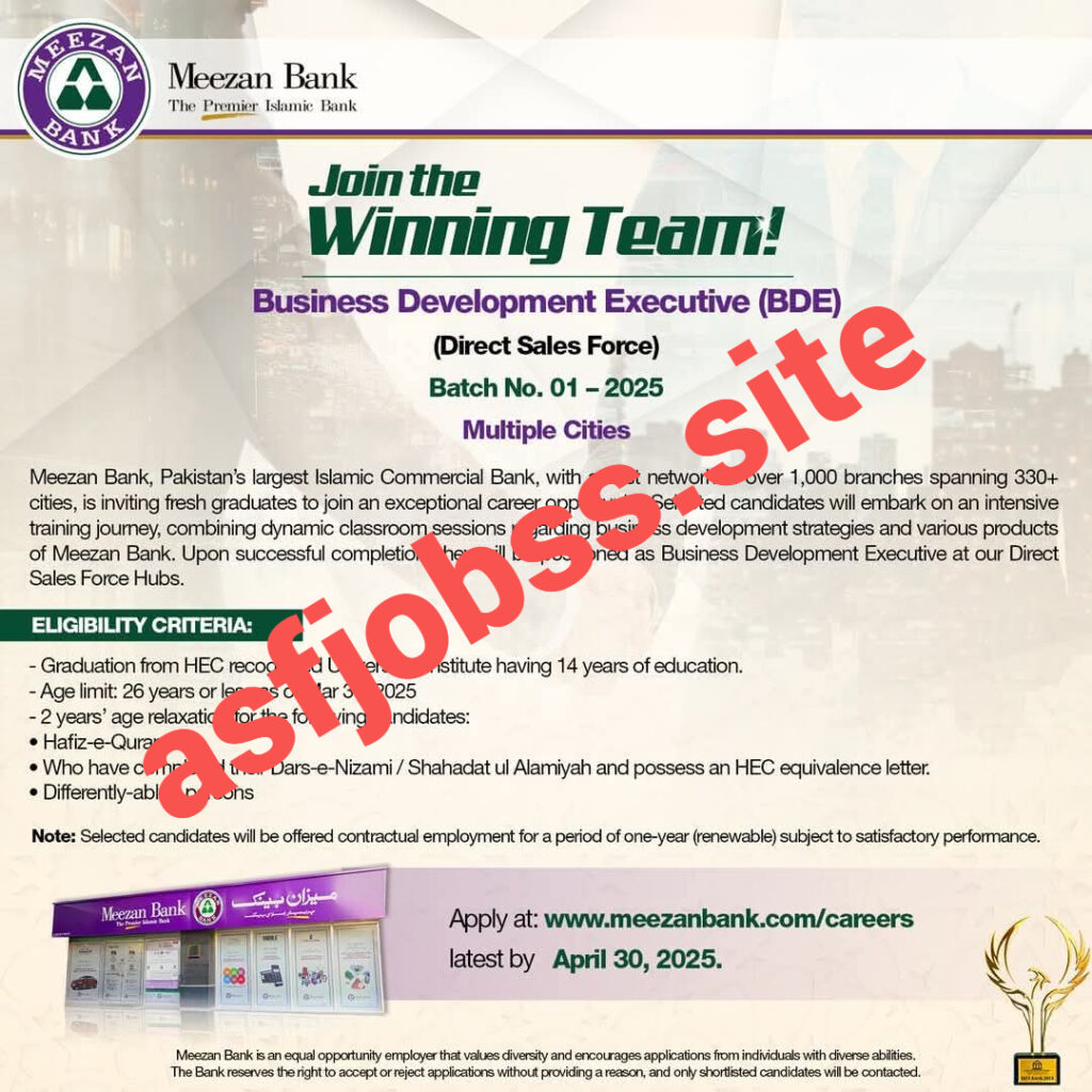 Latest Meezan Bank Jobs 2025